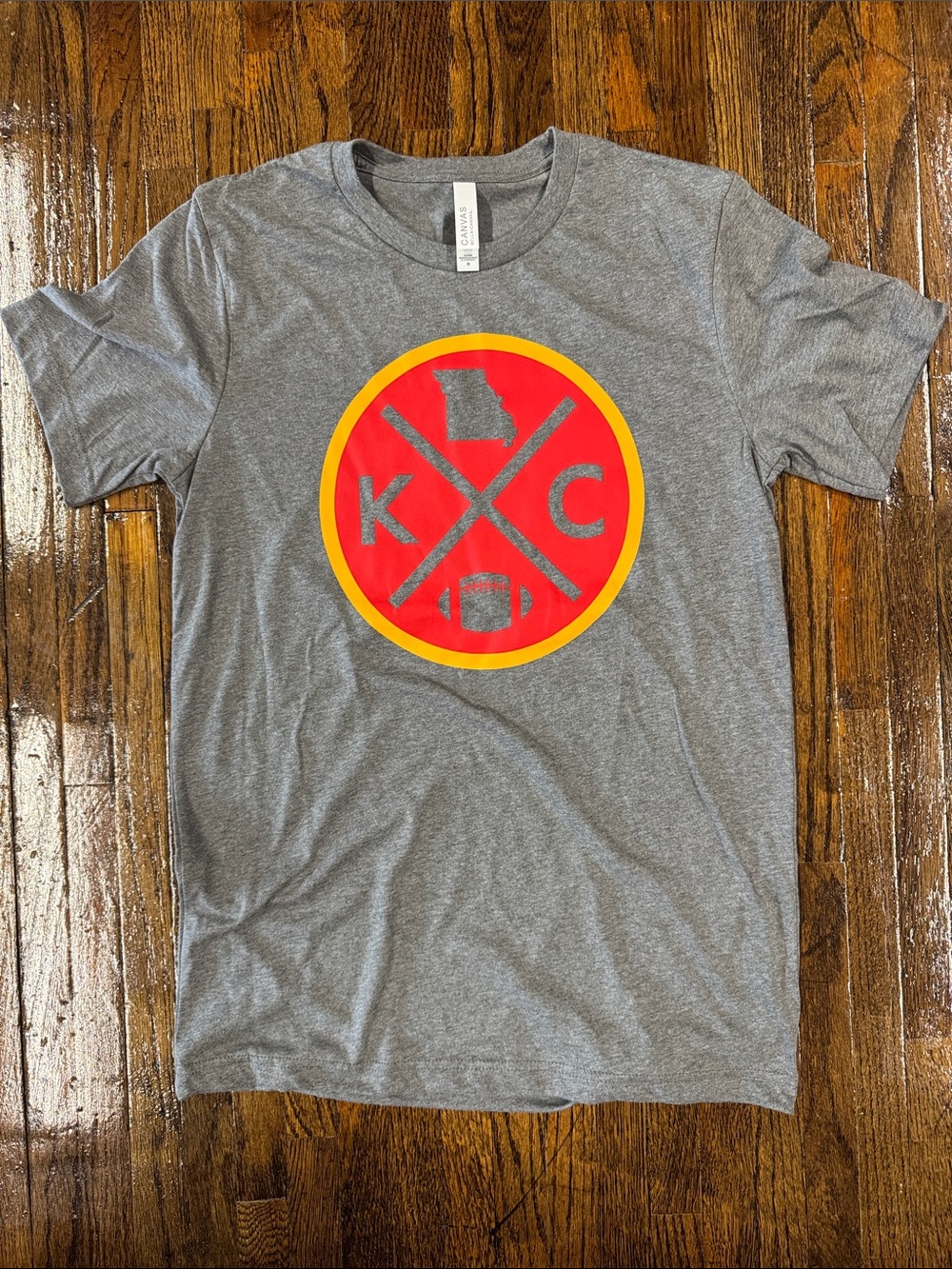 KC Graphic Tee - Gray with Red & Yellow Logo